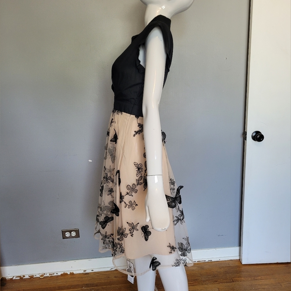 Retro Stage Butterfly Dress, BNWT, Size L - Picture 6 of 9